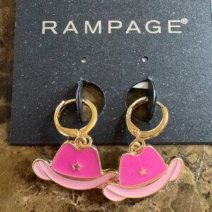 Rampage NWT Pink and Gold Jewelry cowgirl earrings